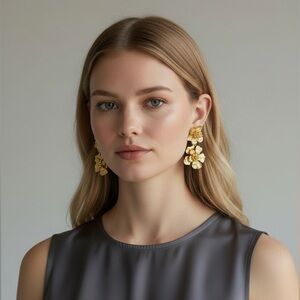 Oscar de la Renta Gold Flowers earrings